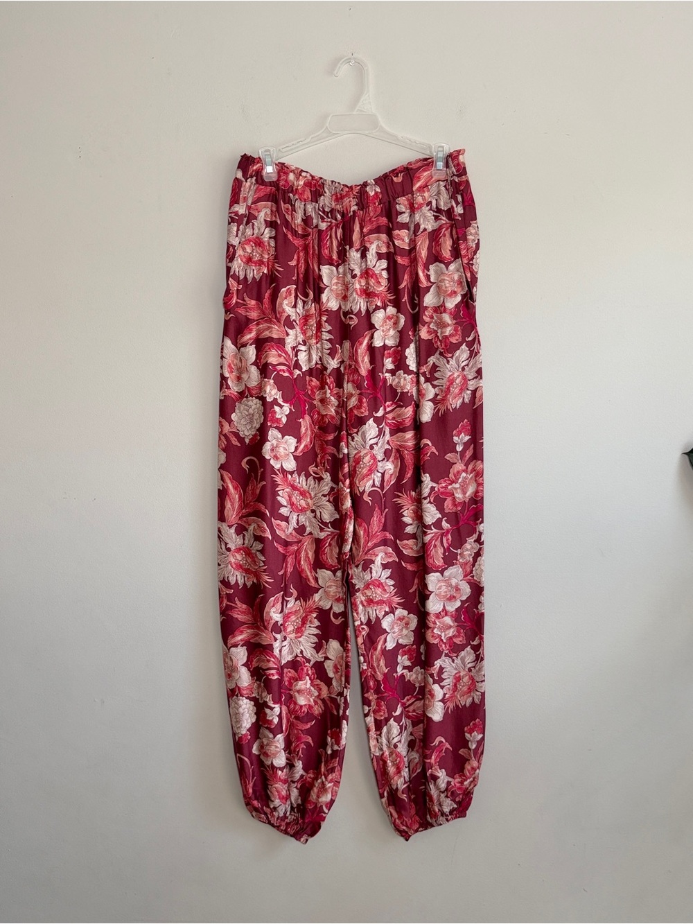 Zara Woman Satin Floral Harem Balloon Pants M - Picture 6 of 13